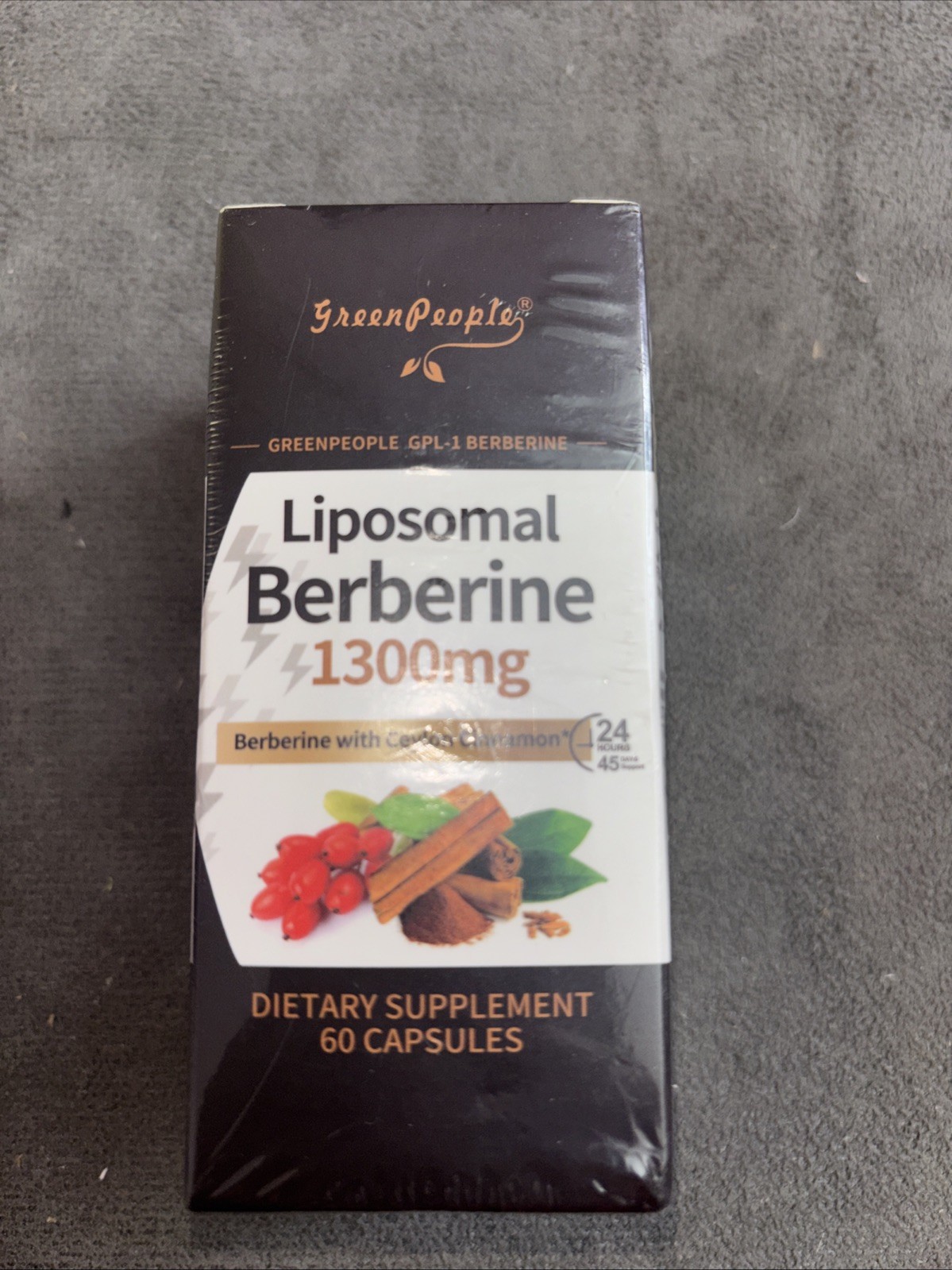 GreenPeople Liposomal Berberine 1300mg Ceylon Cinnamon 60 Caps
