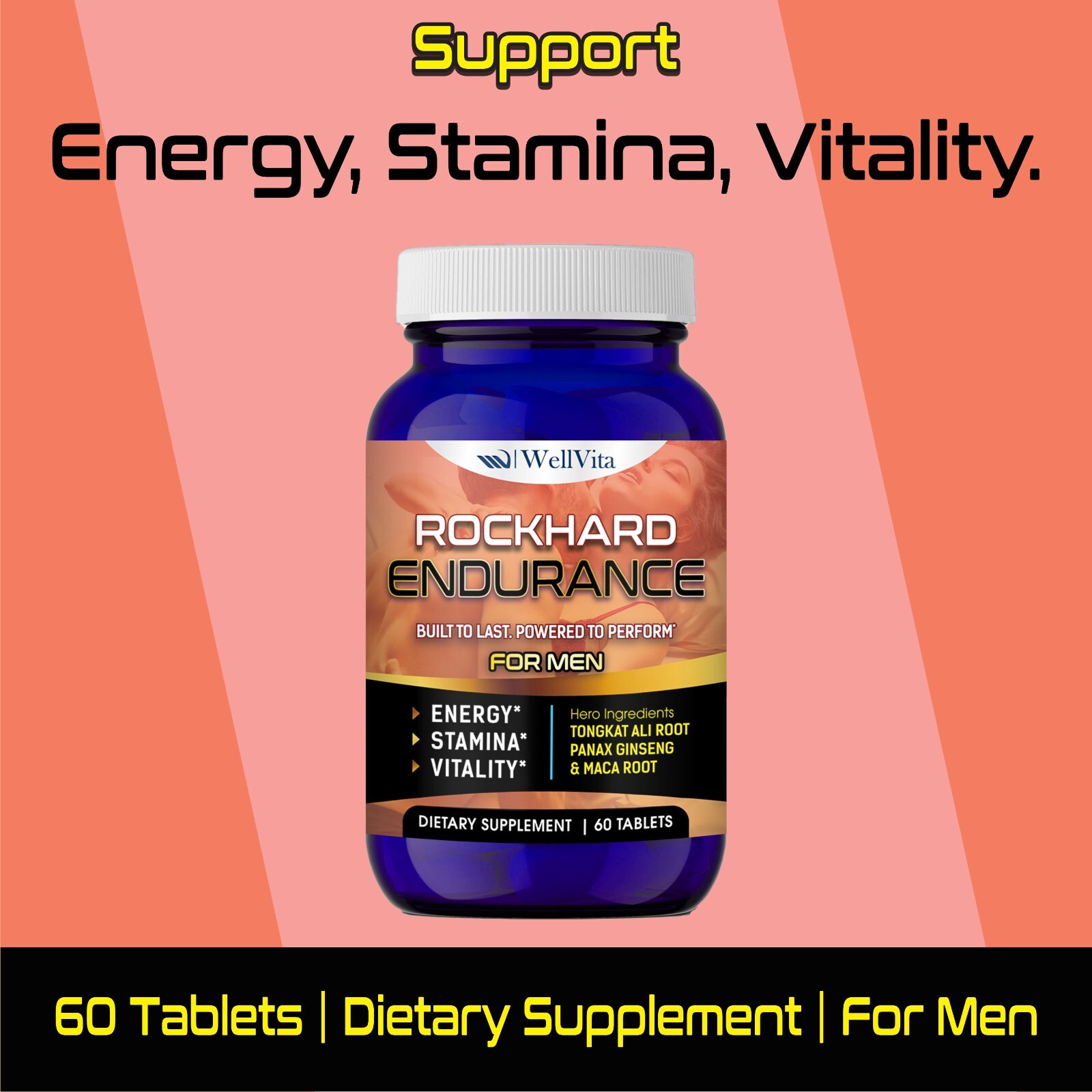 Male Enhancement & Testosterone Support – Men’s Health Libido Booster 60 Pills