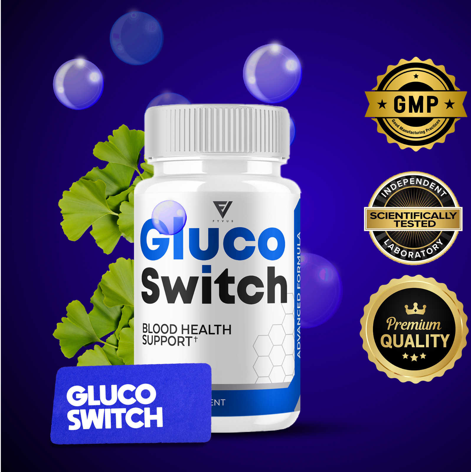 (5 Pack) Gluco Switch Blood Support Pills GlucoSwitch Supplement (300 Capsules)