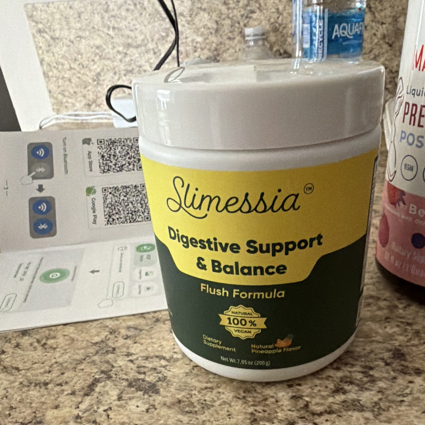 Slimessia Digestive Support & Balance Flush Formula, Vegan, Pineapple 7.05 oz