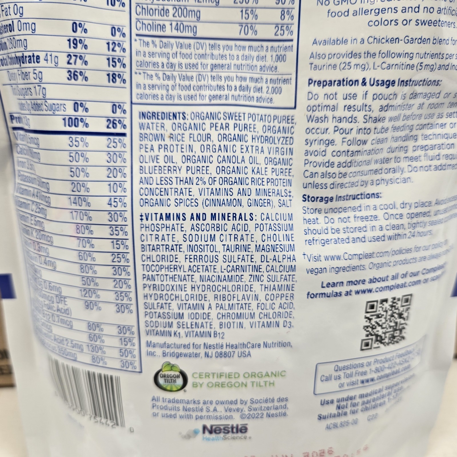 Compleat Pediatric Organic Blends 33 Ct – 10.1 oz Pouch Vegan Ex. 6/2/2026