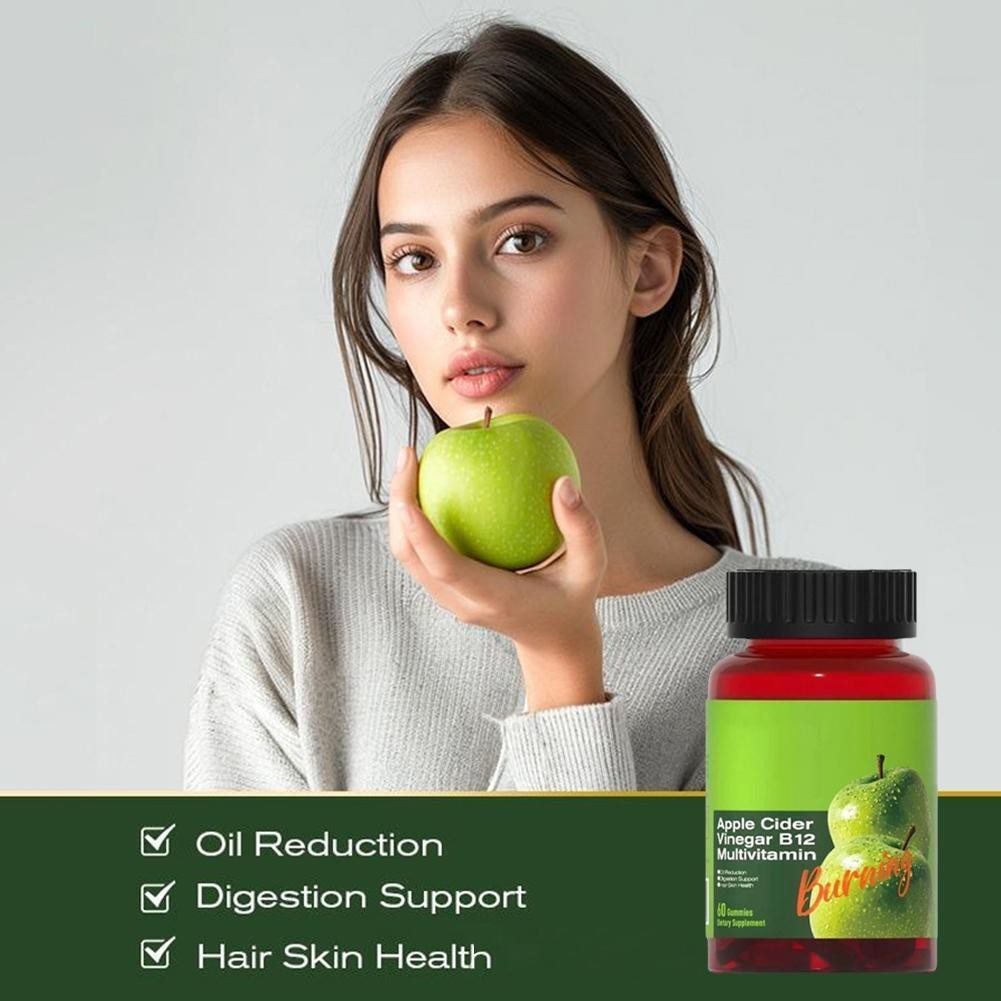 Apple Cider Vinegar B12 Multivitamin-Apple Cider Vinegar Gummies-60Gummies
