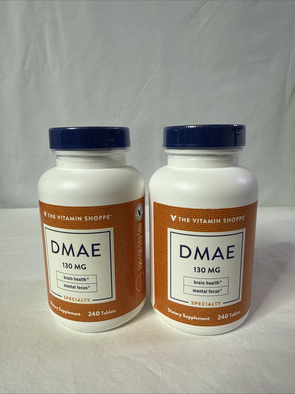 2x The Vitamin Shoppe DMAE 130mg Tablets 480ct Brain Health Mental Focus Adult