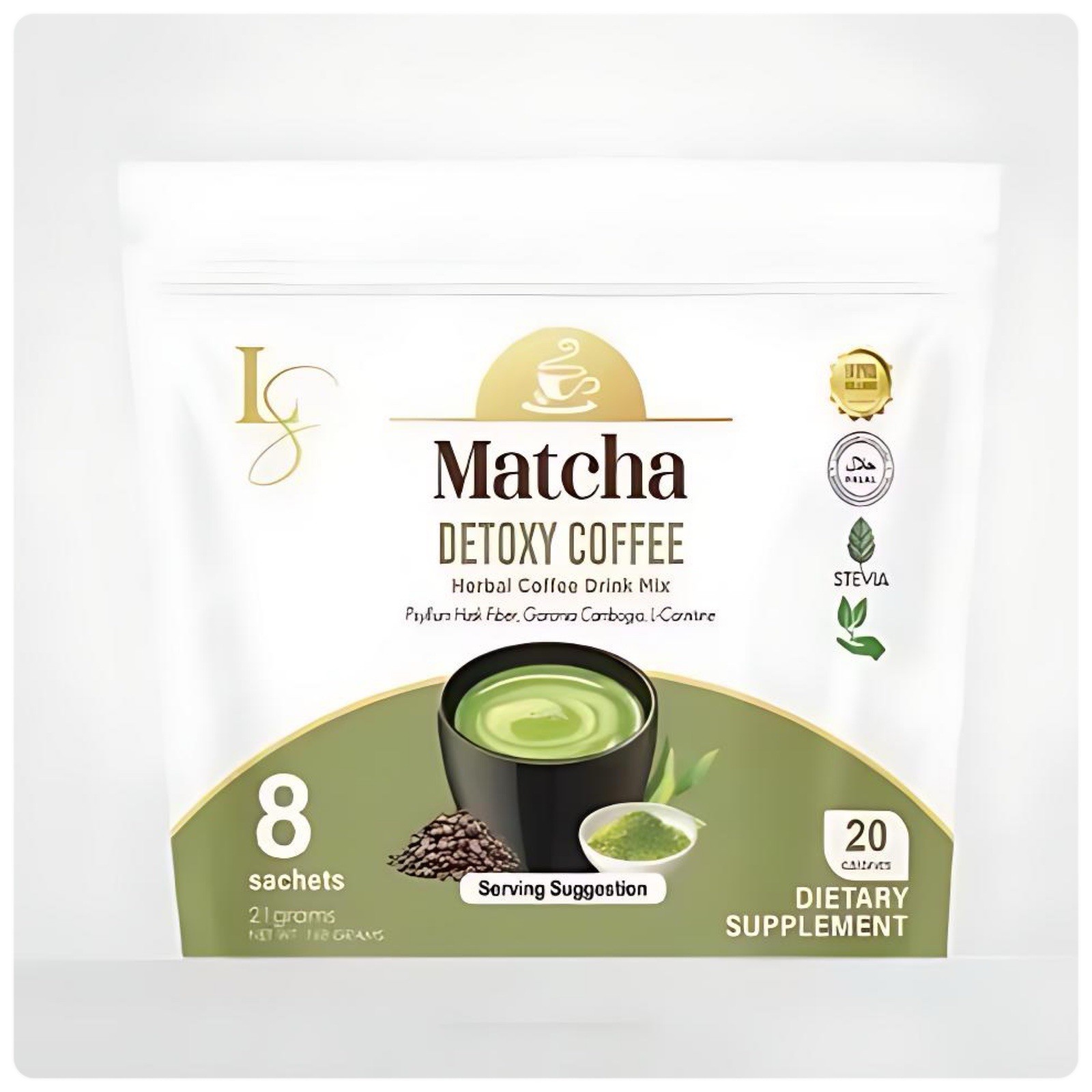 Luxe Slim Detoxy Coffee Herbal Coffee Drink Mix 8 sachet