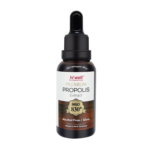 Hi Well New Zealand premium Propolis Extract Alcohol Free MGO830+ 30ml