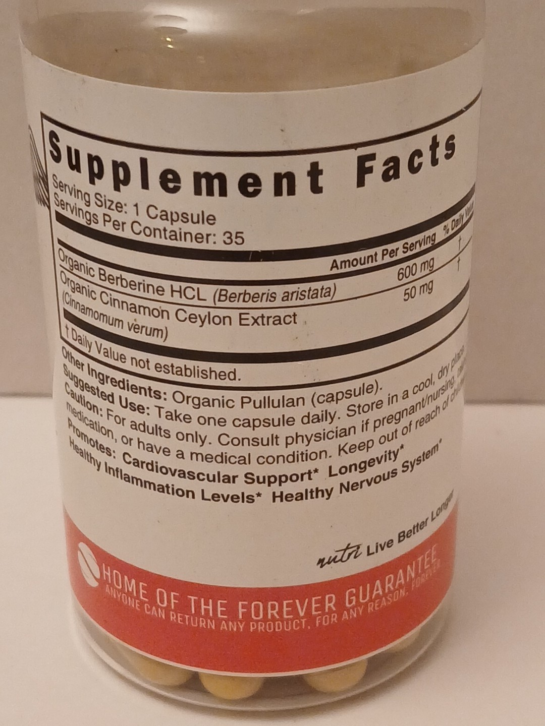 Nutri Berberine + Ceylon Cinnamon 35 Capsules 650mg per serving BB: 10/26