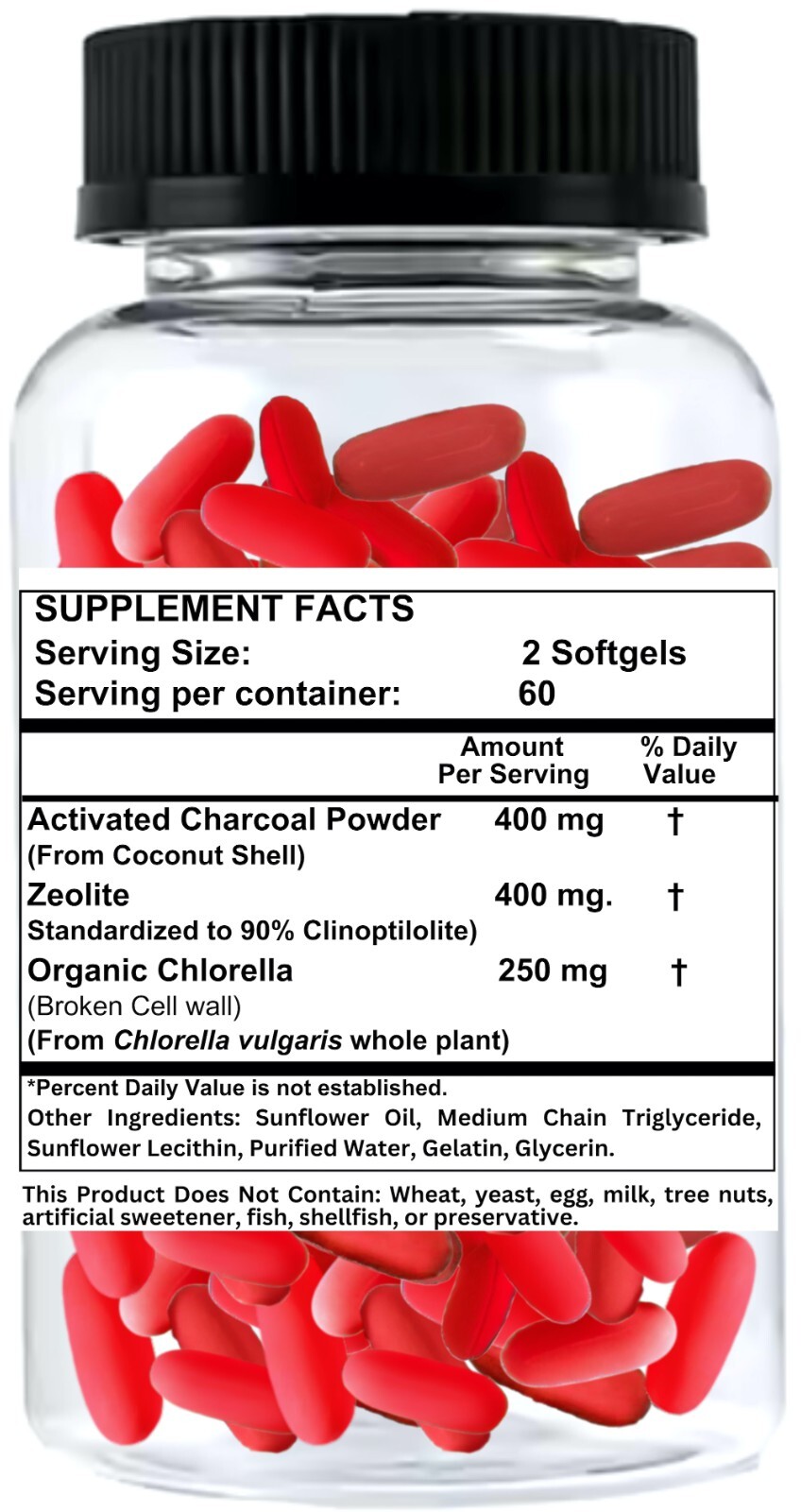 Nikoni Liposomal Zeolite, Charcoal & Organic Chlorella, Healthy Liver, Full Body
