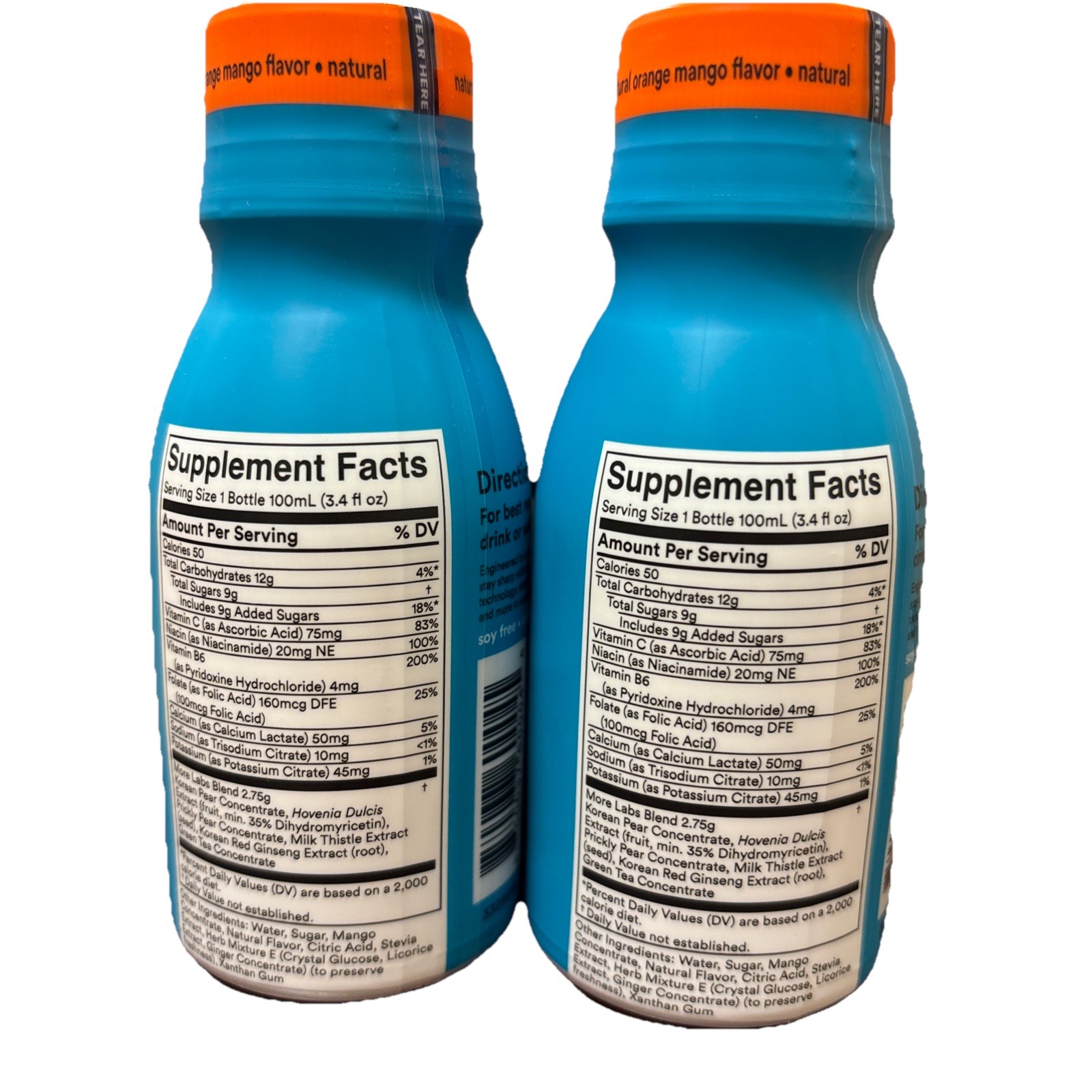 2PK More Labs, Morning Recovery Drink Supplement, Orange Mango, 3.4 OZ Exp 09/26