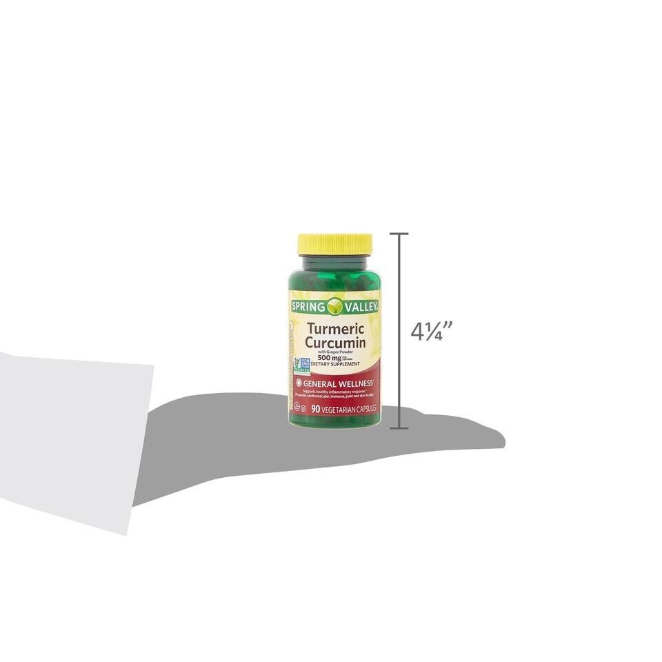 Turmeric Curcumin With Ginger Powder 500 Mg Cardiovascular Joint Health, 90 Caps