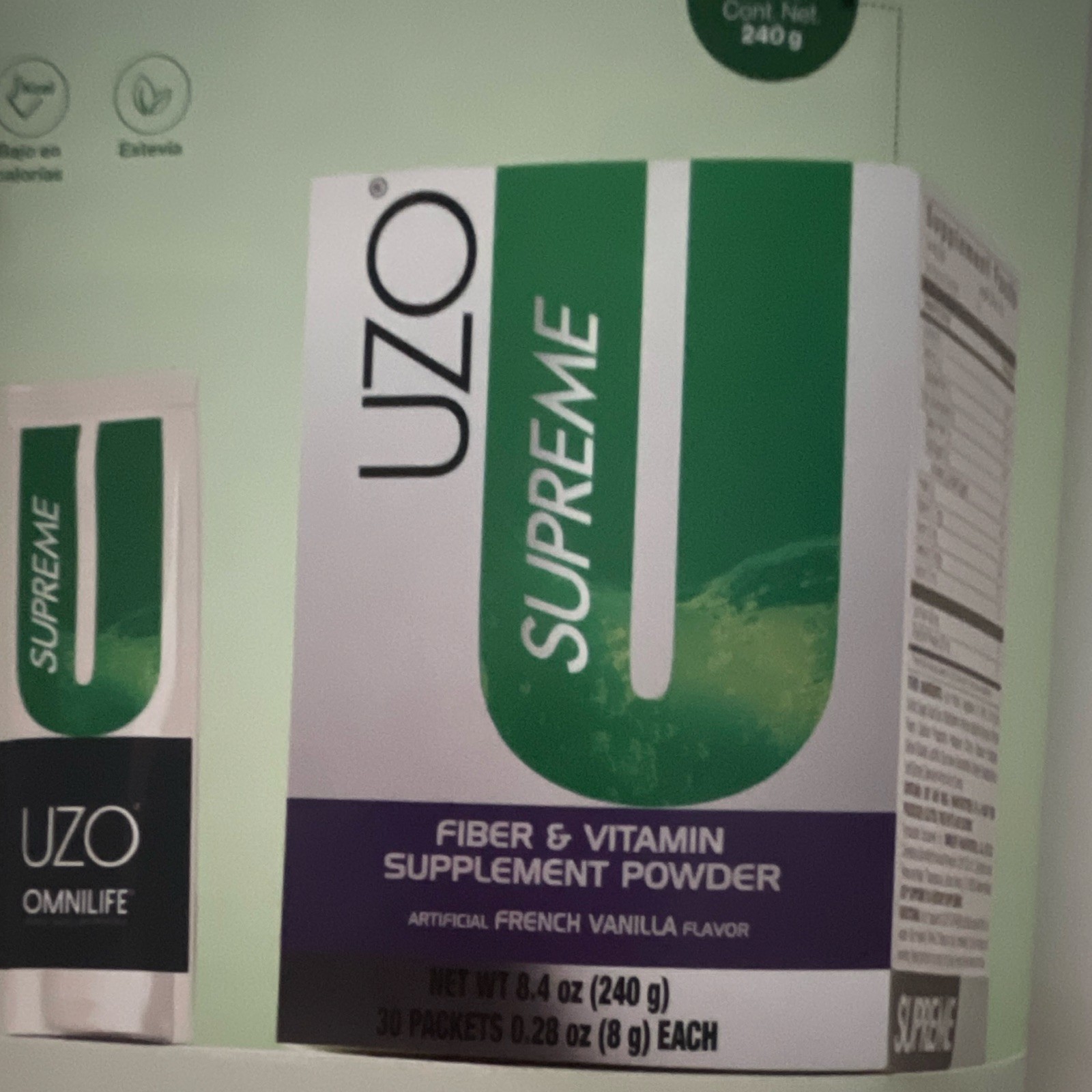 Omnilife UZO Supreme Fiber & Vitamin Powder Immune Support French Vanilla 240g