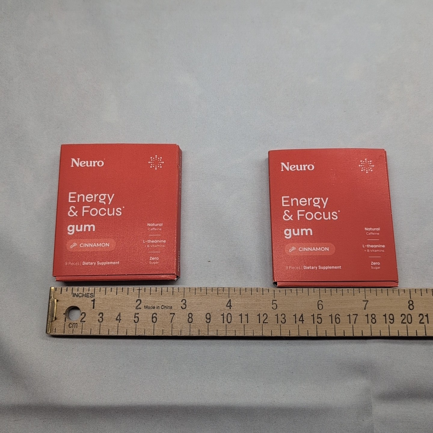 2 Neuro Gum CINNAMON Caffeine B-12, Exp 03/27