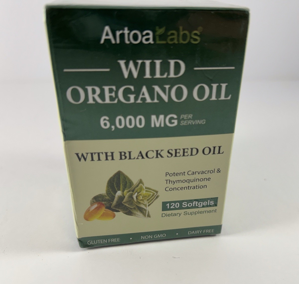 AtroaLabs Wild Oregano Oil Softgels, 120 Count, 6000 mg/2 Softgels Serving