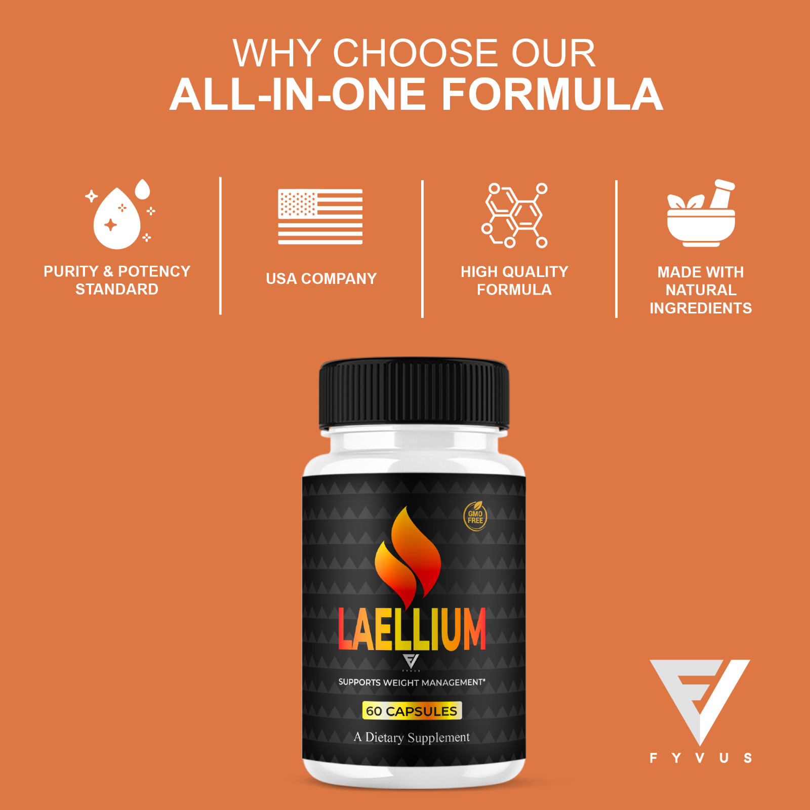 (3 Pack) Laellium Advanced Pills, Laellium Daily Vitamin Formula (180 Capsules)