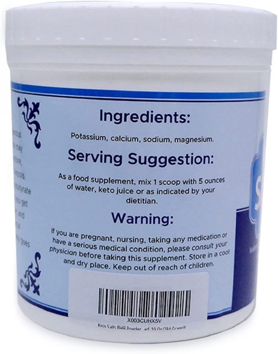 Keto Salt BHB Powder Unflavored, Keto 10 Oz Ketosis Salts for Energy