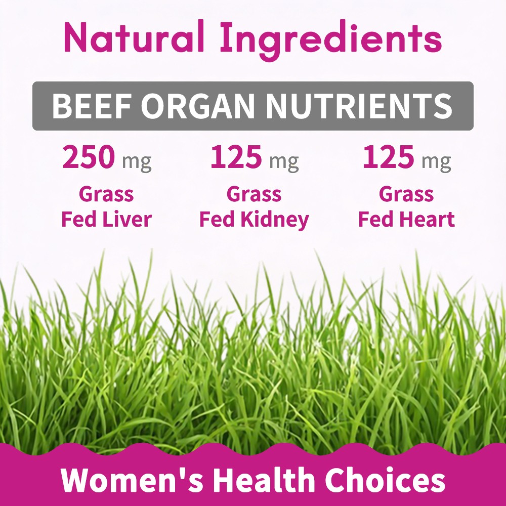 Grass-Fed Beef Organ Supplement for Women – Liver & Overall Health 30~120 Caps