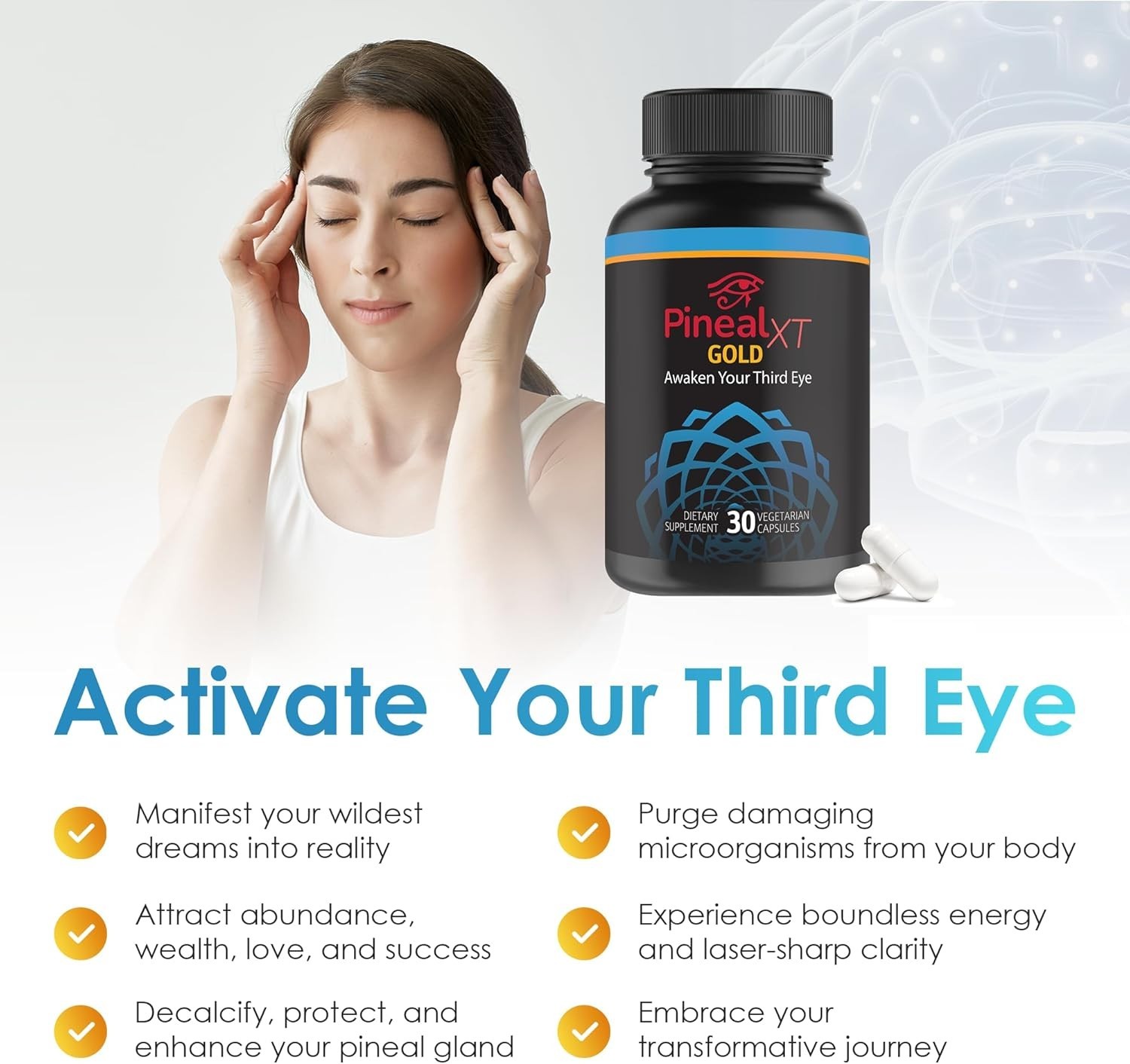 Pineal XT Gold – Pineal Gland Supplement – Third Eye Awakening – Focus and Memor