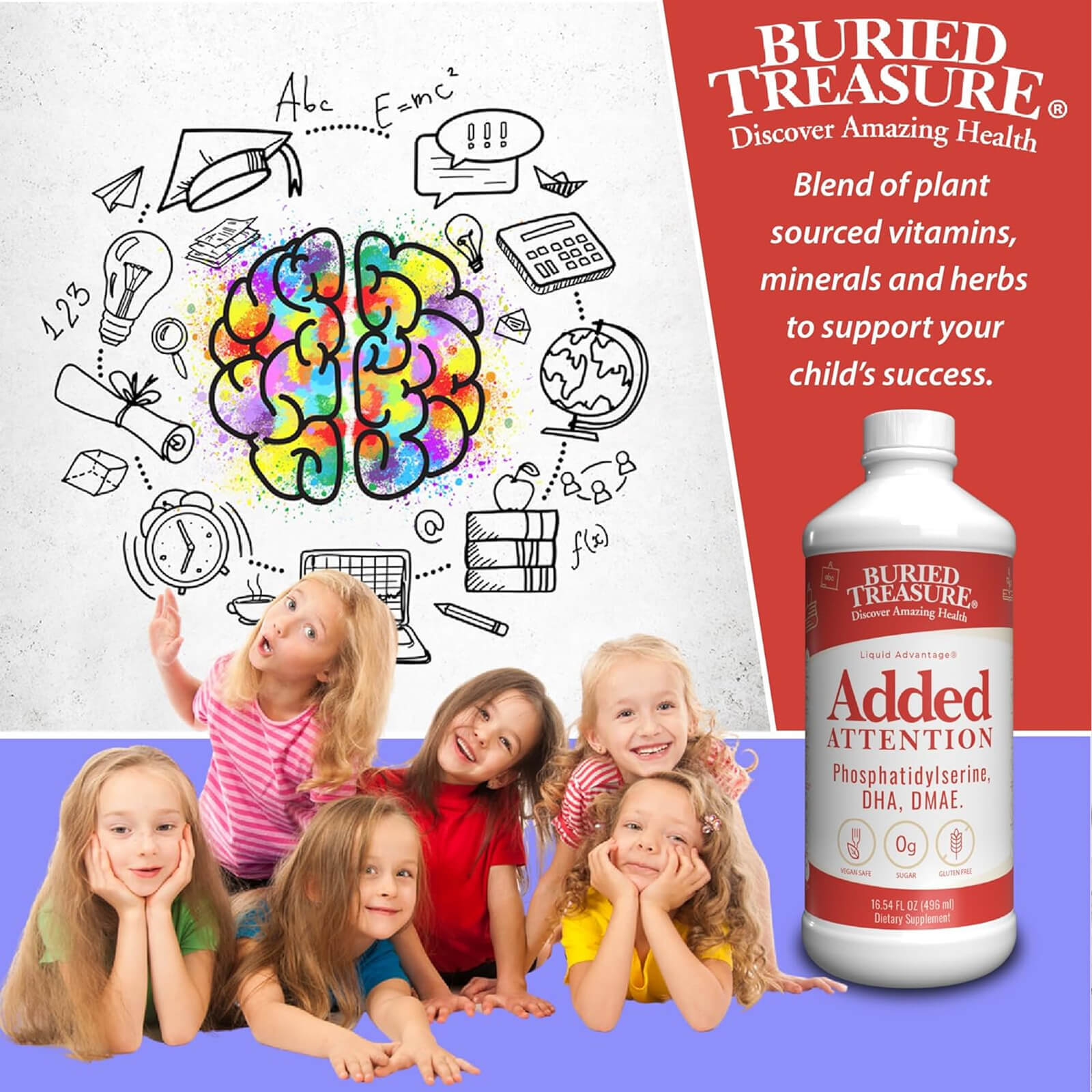 Buried Treasure Added Attention 16 fl oz Brain Health MADE IN USA FREEE SHIP