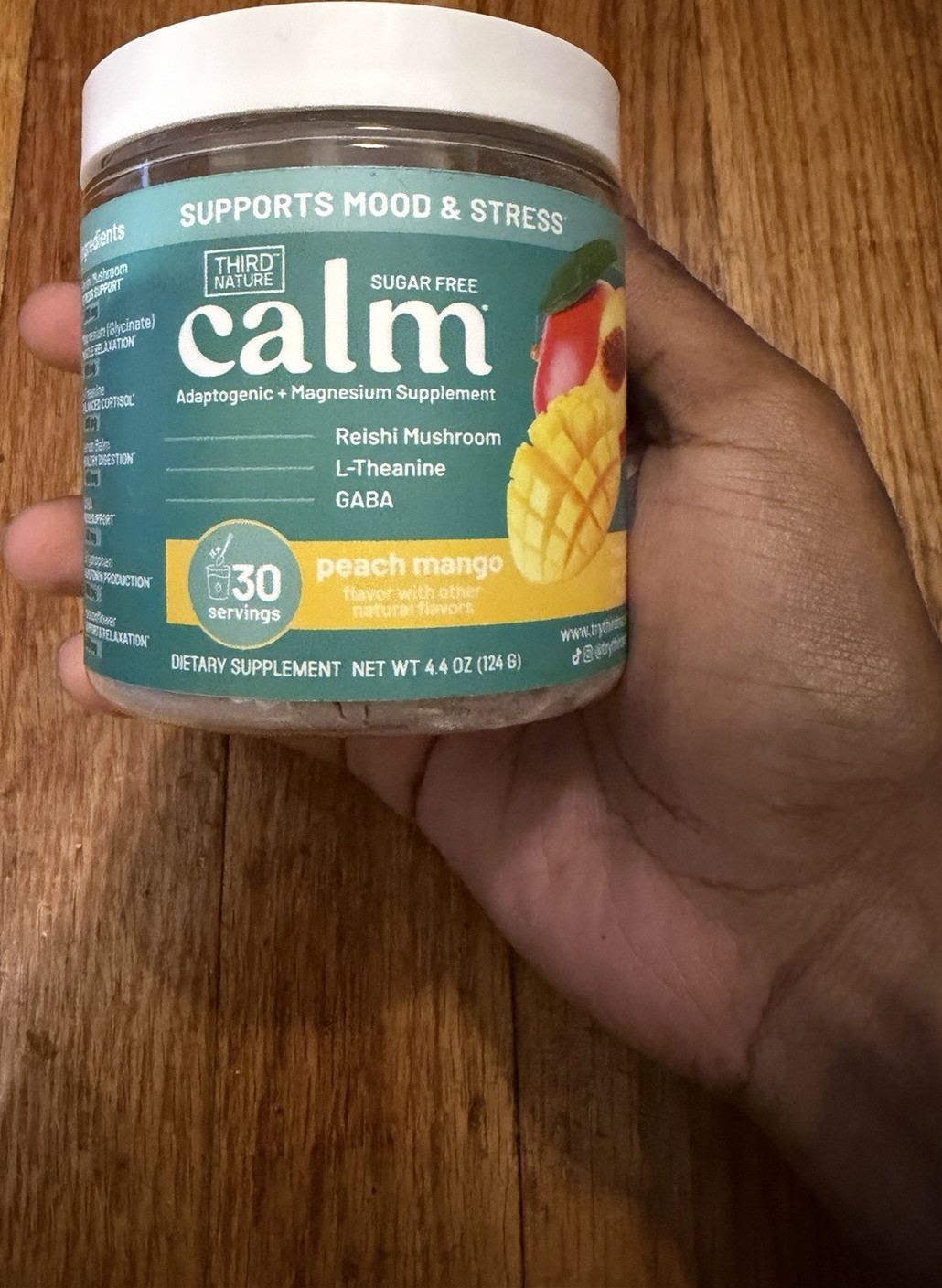 Third Nature CALM Sugar Free Magnesium Powder Peach Mango 4.4 oz