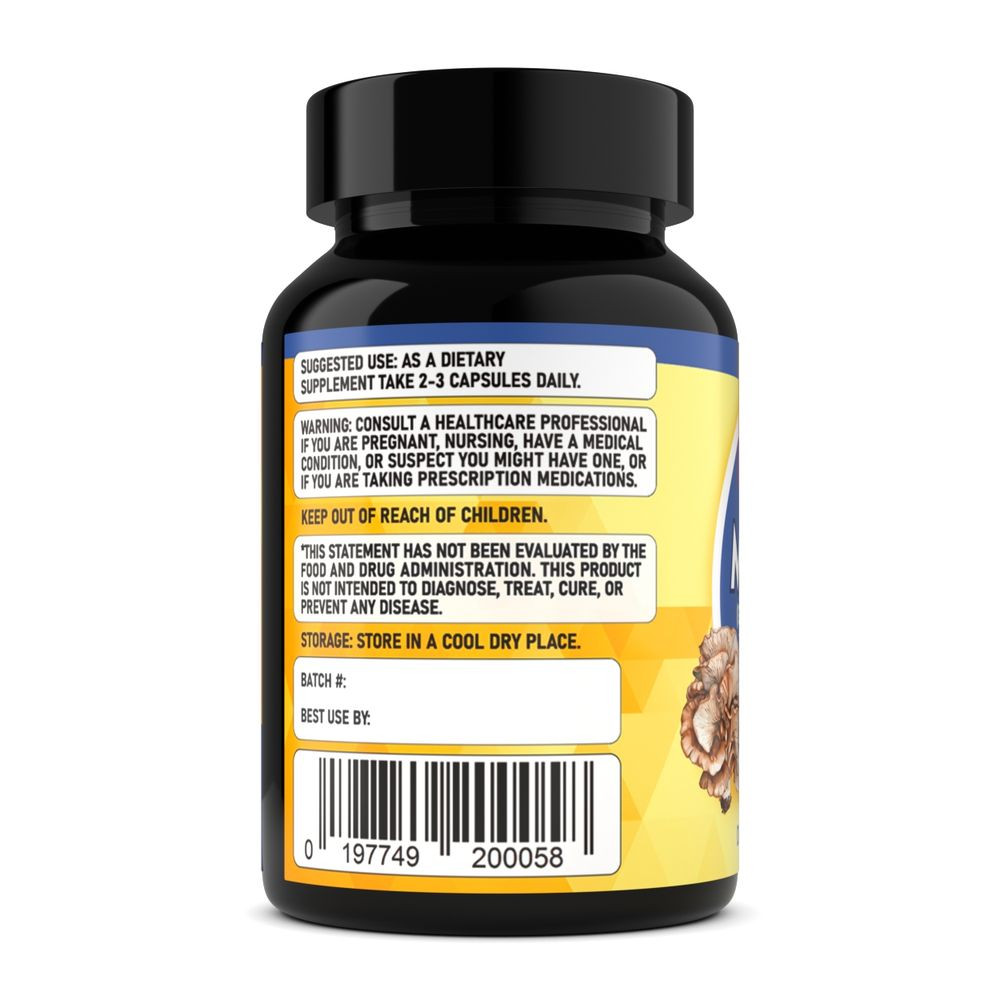 Maitake Extract – Only Fruiting Bodies, Over 30% Beta-Glucans, 90 caps