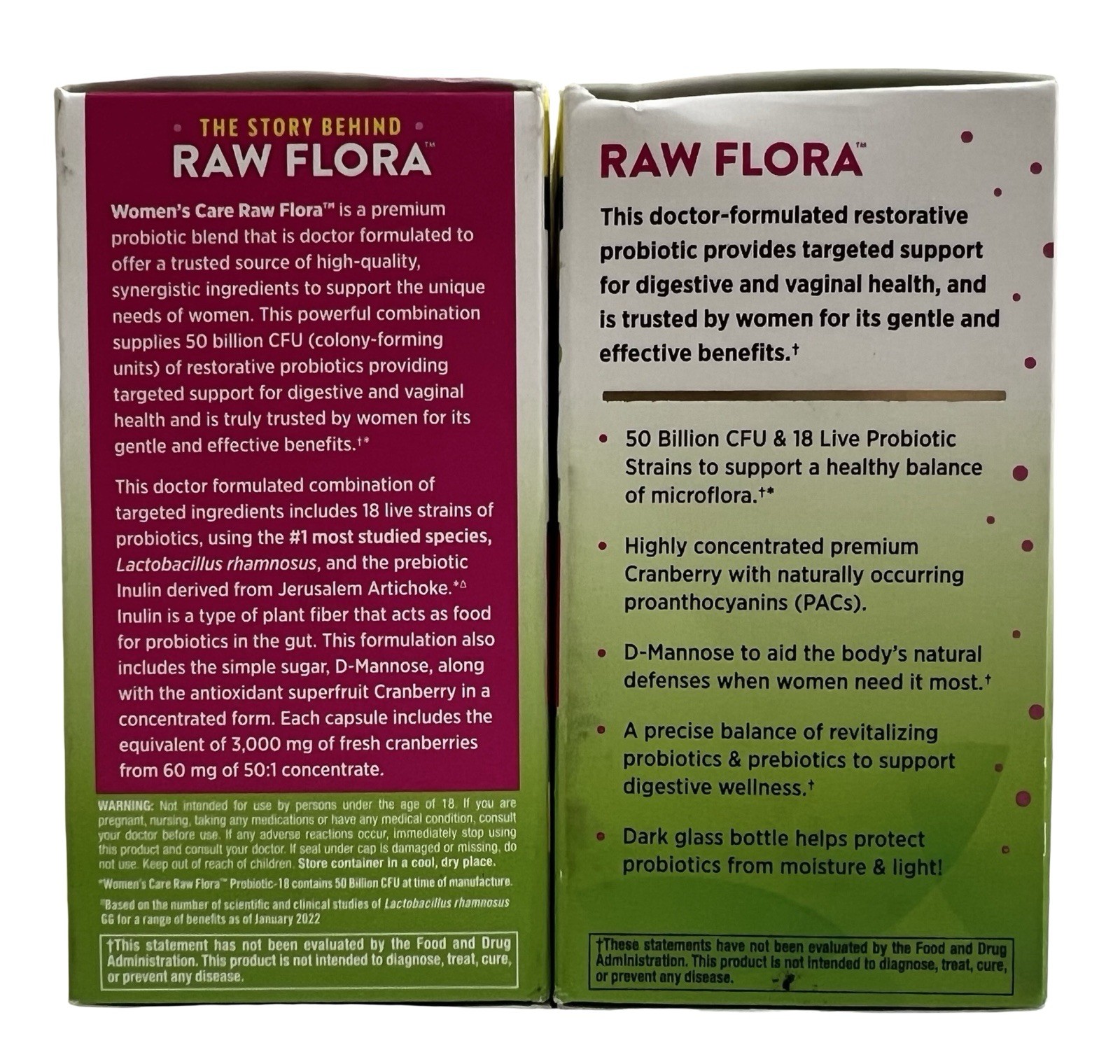 2 BOXES Nature’s Truth Raw Flora Women’s Probiotic 50 Billion CFU 66 Caps. 02/27