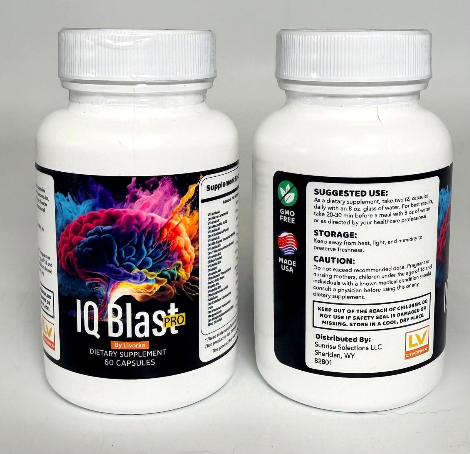 2 Pack Livorka IQ Blast Pro Dietary Supplement – 120 Capsules *EXP 06/2027*