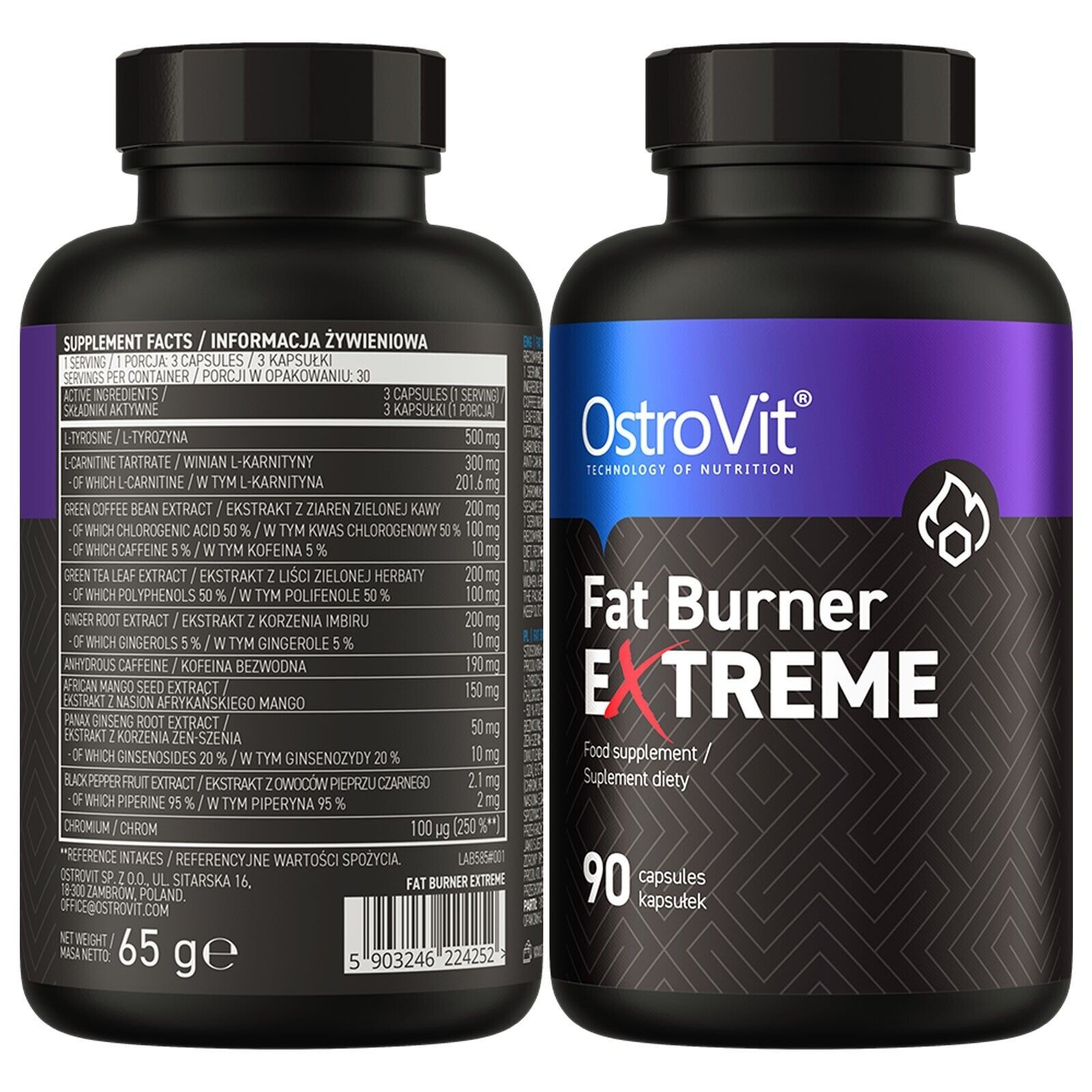 FAT BURNER EXTREME – 90-180 Capsules – Fat Burning Energy Weight Management Slim