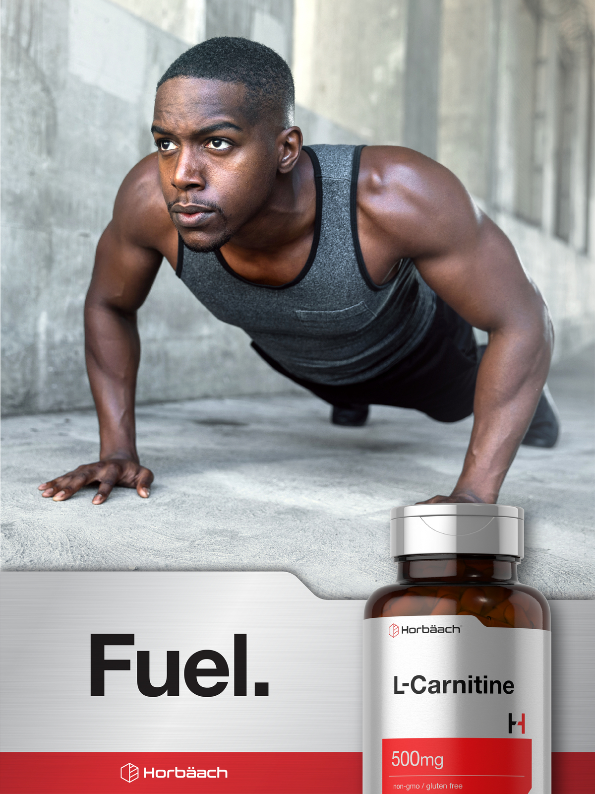 L Carnitine 500 mg | 60 Capsules | Non-GMO, Gluten Free | by Horbaach