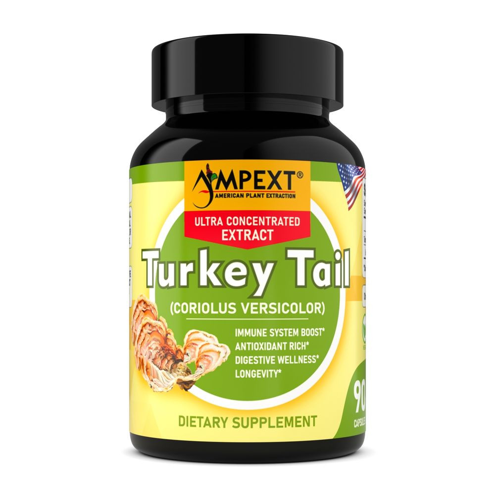 Turkey tail Extract – Only Fruiting Bodies, Over 30% Beta-Glucans, 90 caps