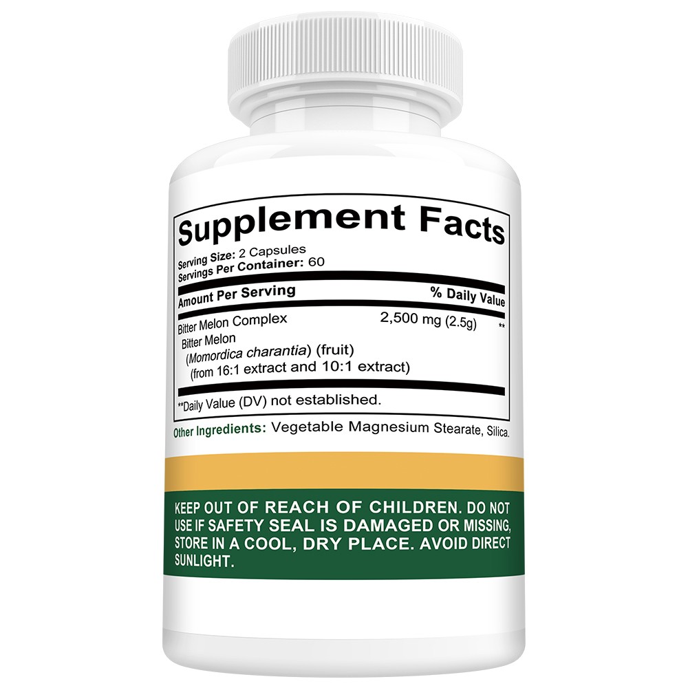 Bitter Melon Capsule 2500 Mg Skin Digestive Immune Health Gluten Free Supplement