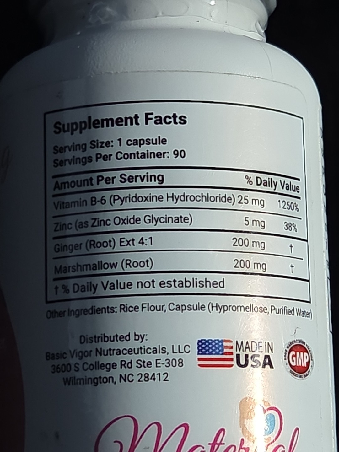 Maternal Balance Morning Sickness Support Pregnancy B6 25mg Ginger Zinc 04/2026