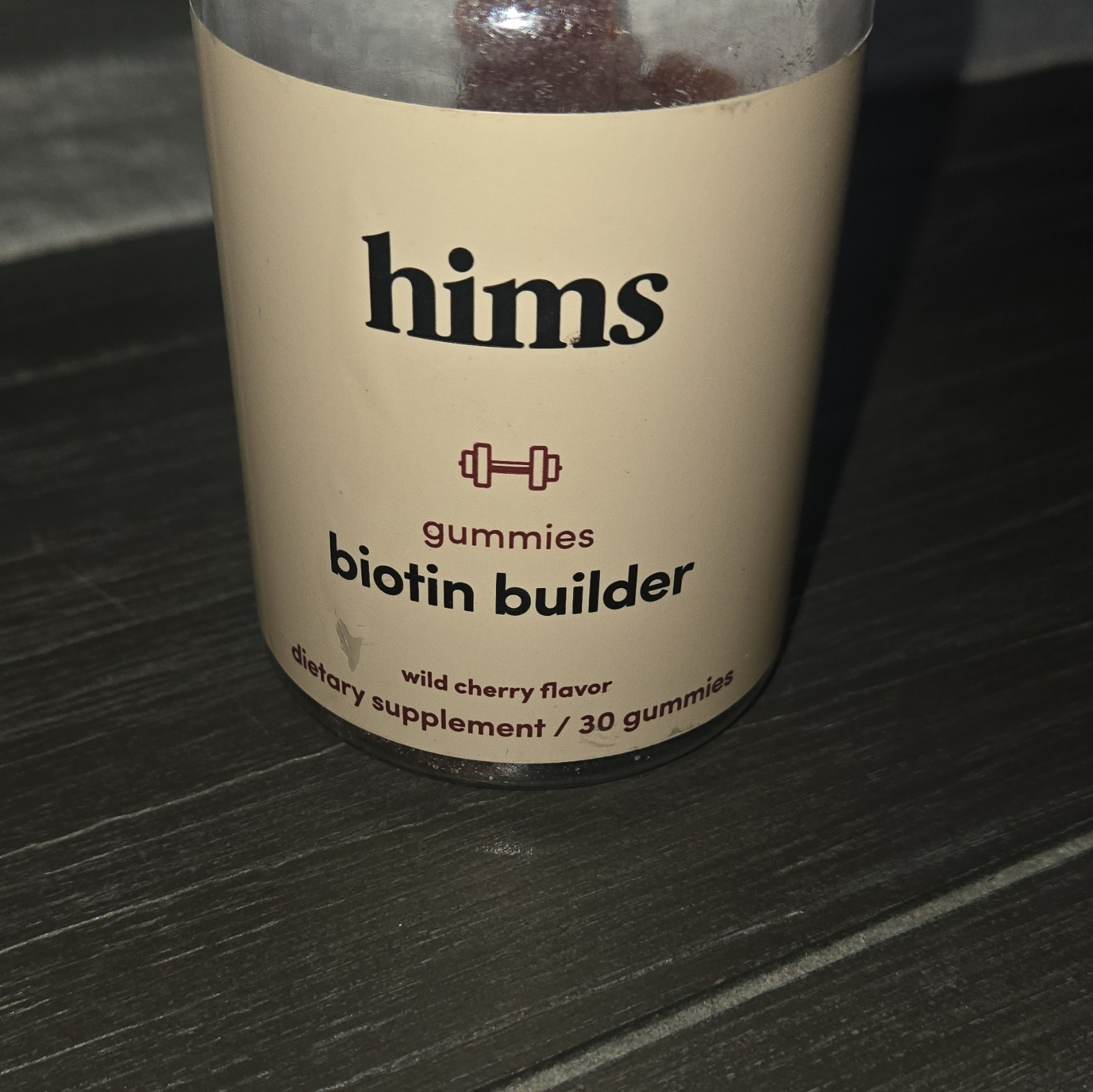 hims Biotin Builder Gummies Wild Cherry w/ Folic Acid Gluten-Free 30 Ct