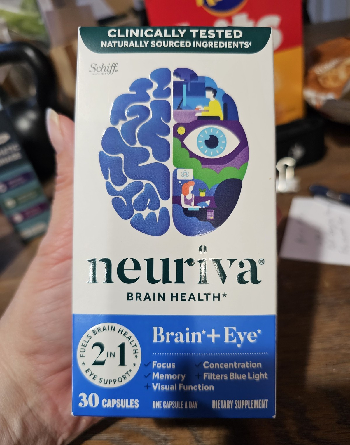 Neuriva Brain + Eye Dietary Supplement Mental Focus & Memory Support 30 Caps