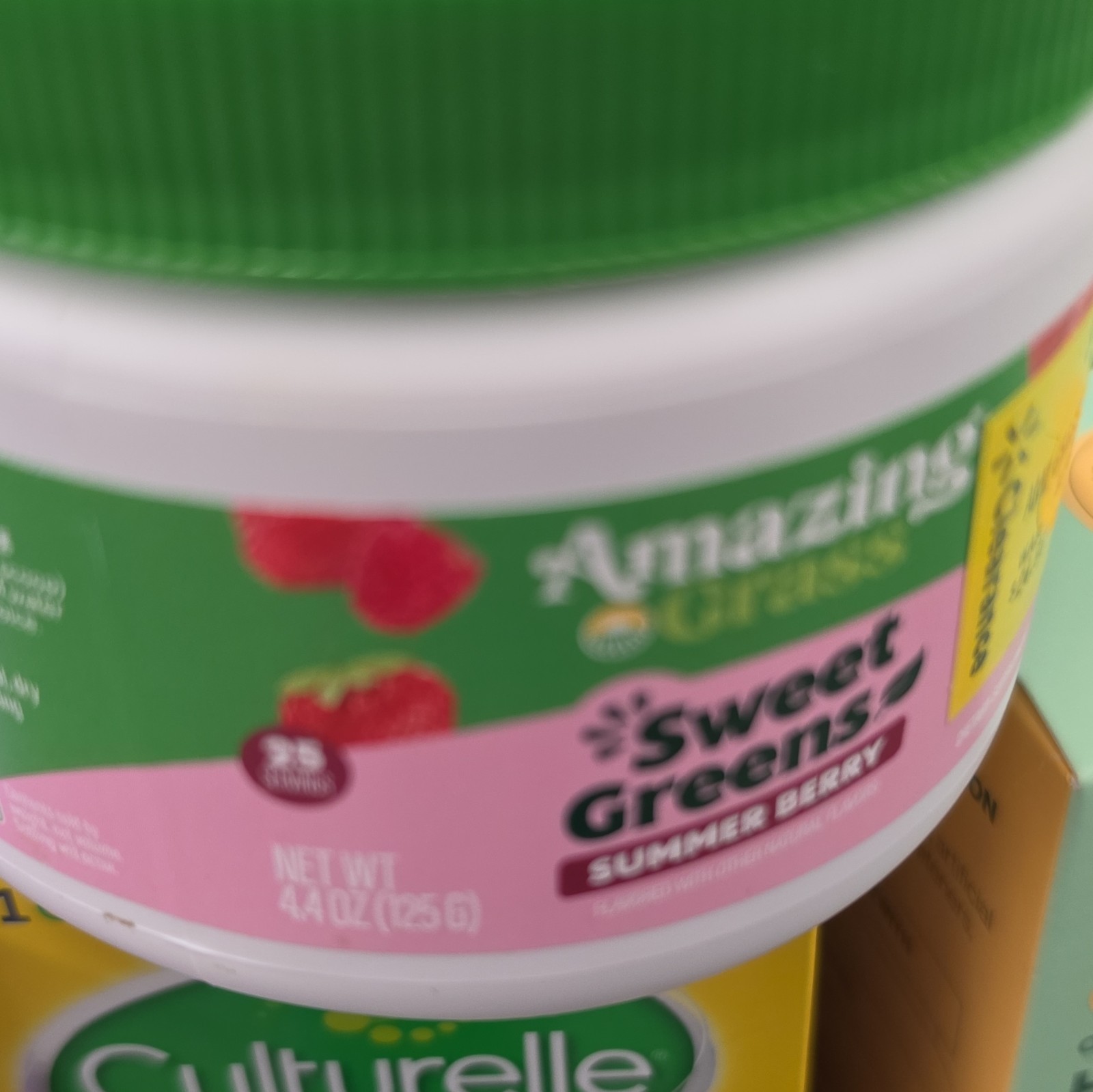 Amazing Grass Sweet Greens Summer Berry Probiotic Powder Gluten Free 4.4 oz