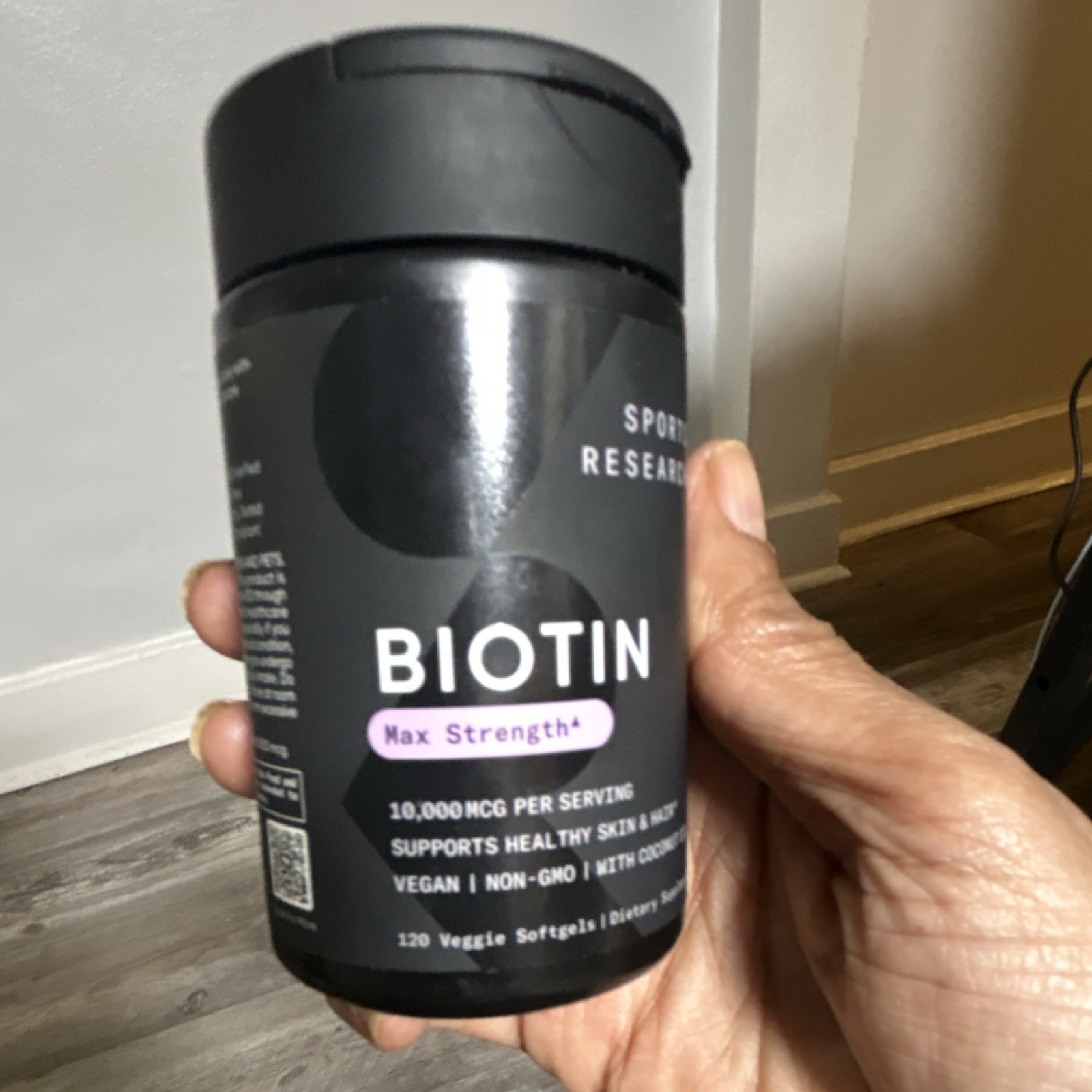 Sports Research Biotin Dietary Supplement 10,000mcg 120 Softgels Vegan Non-GMO