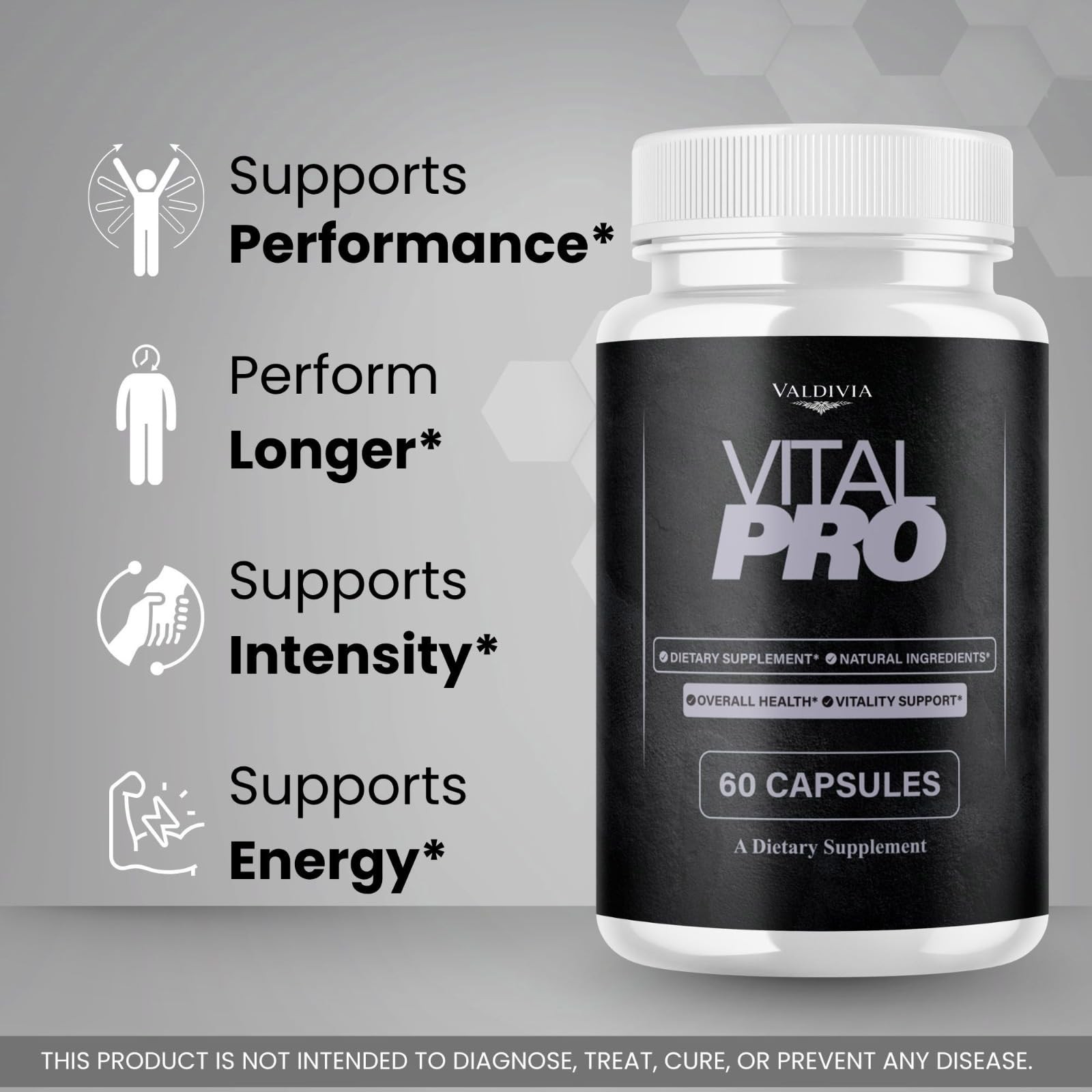 VitalPro Men Daily Wellness Supplement Capsules Energy Strength 5 Pack 300Ct