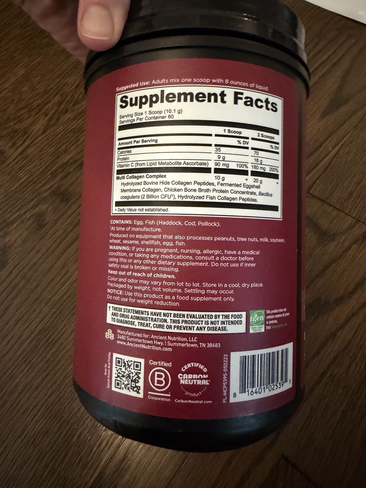 Ancient Nutrition Multi Collagen Protein Powder – 21.4 Oz NEW Sealed