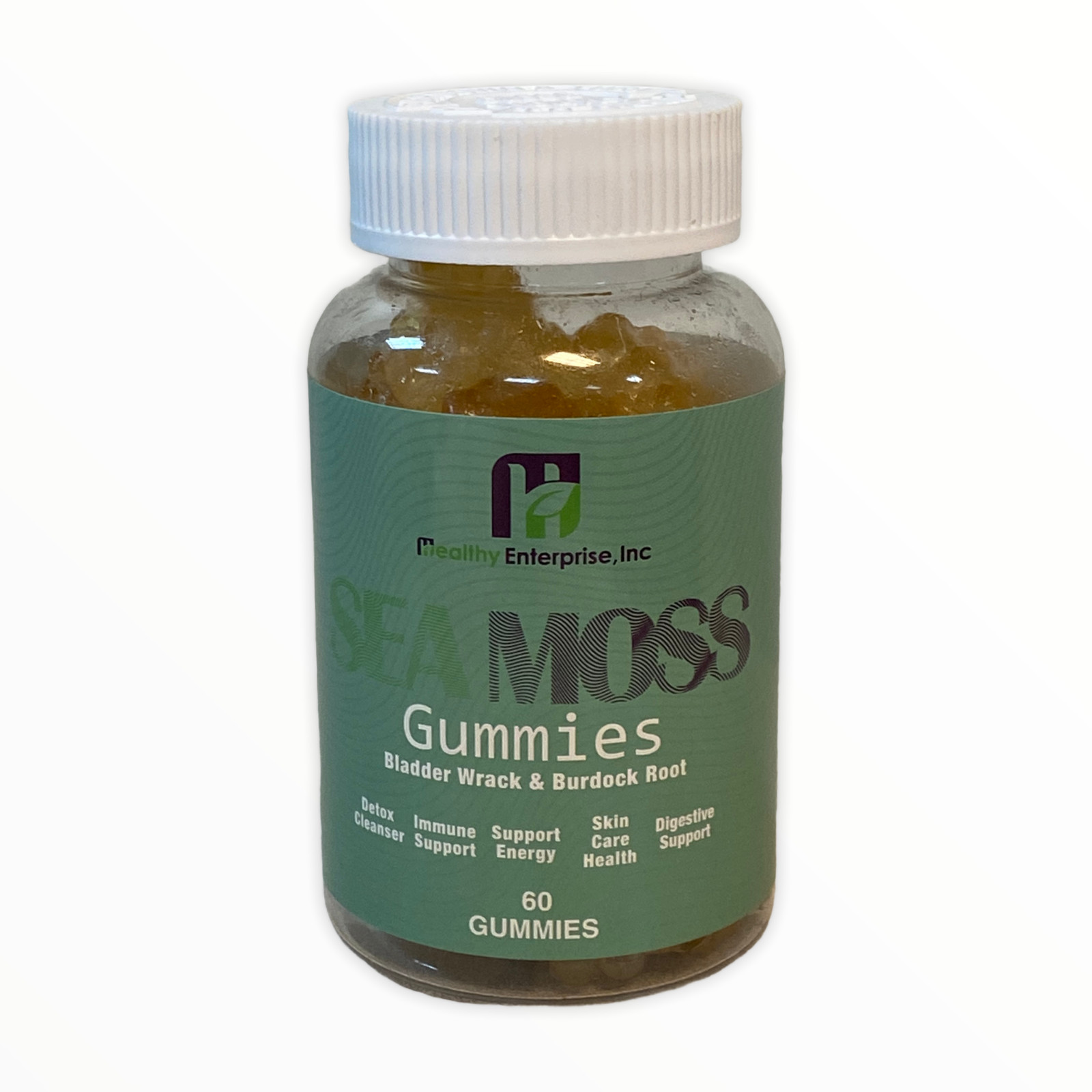 Sea Moss Gummies Natural Irish Sea Moss and Bladderwrack with Burdock Gummy 60