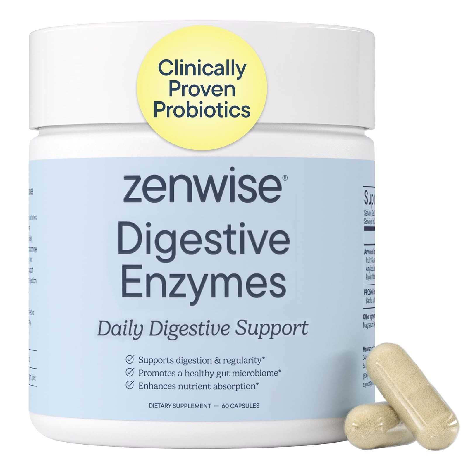 Zenwise Health Digestive Enzymes with Bromelain & Papaya – 48 Capsules