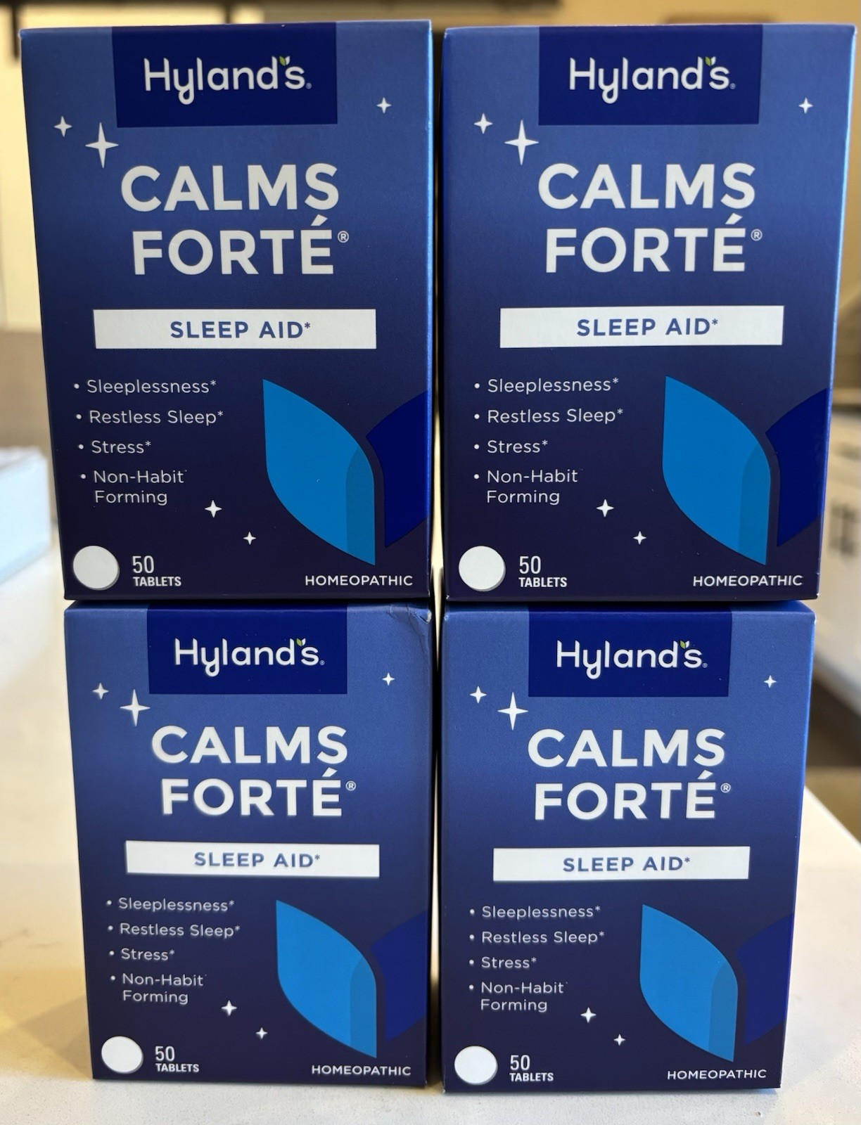 Hyland’s Calms Forte Sleep & Stress Support (4) 50 Ct Each Exp. 04/27 Sealed