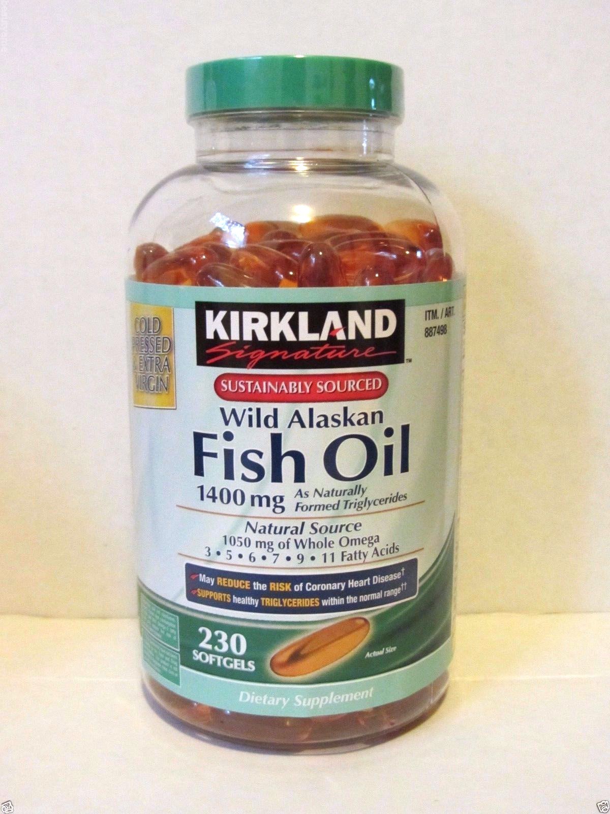 Kirkland Signature Wild Alaskan Fish Oil 1400mg 230 Softgels