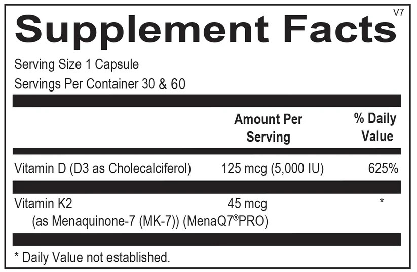12-Pk / Dr. Mary Louder VITAMIN D3 125 mcg 5000 IU + K2 – 30 Caps – EXP: 02/27