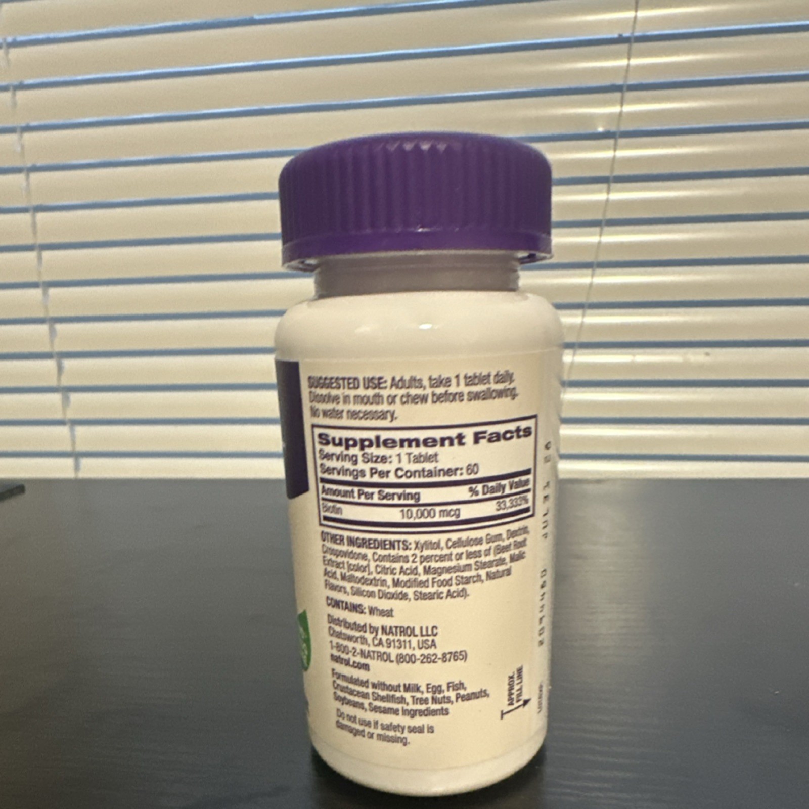 Natrol Biotin 10,000mcg Fast Dissolve Tablets Strawberry Flavor 60 Count