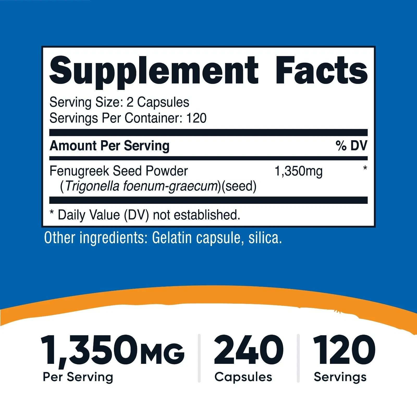 Nutricost Fenugreek Seed 675mg, 240 Capsules – Gluten Free & Non-GMO