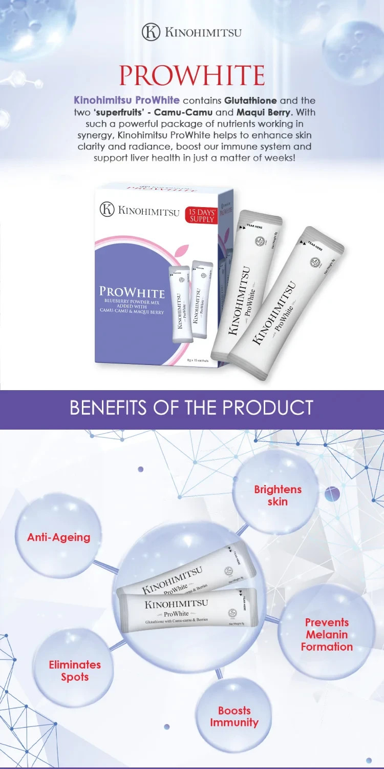 Kinohimitsu ProWhite for Brighten Skin Eliminate Spot 8g x 30 sachets DHL EXPRSS