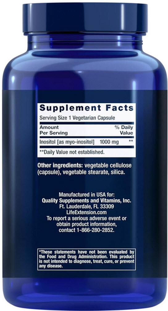 INOSITOL CAPS -MOOD HEALTH GLUCOSE HEALTHY METABOLISM | 360 Caps LIFE EXTENSION