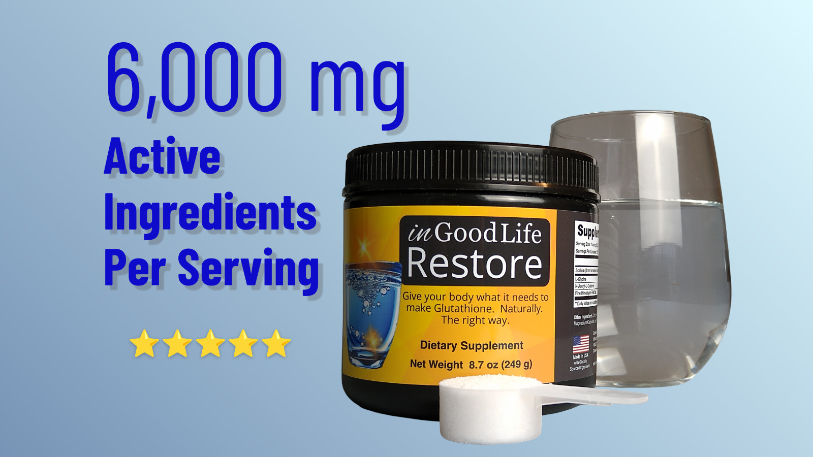 GlyNAC Powder Supplement | Glycine NAC | Supports Glutathione | 30 Servings