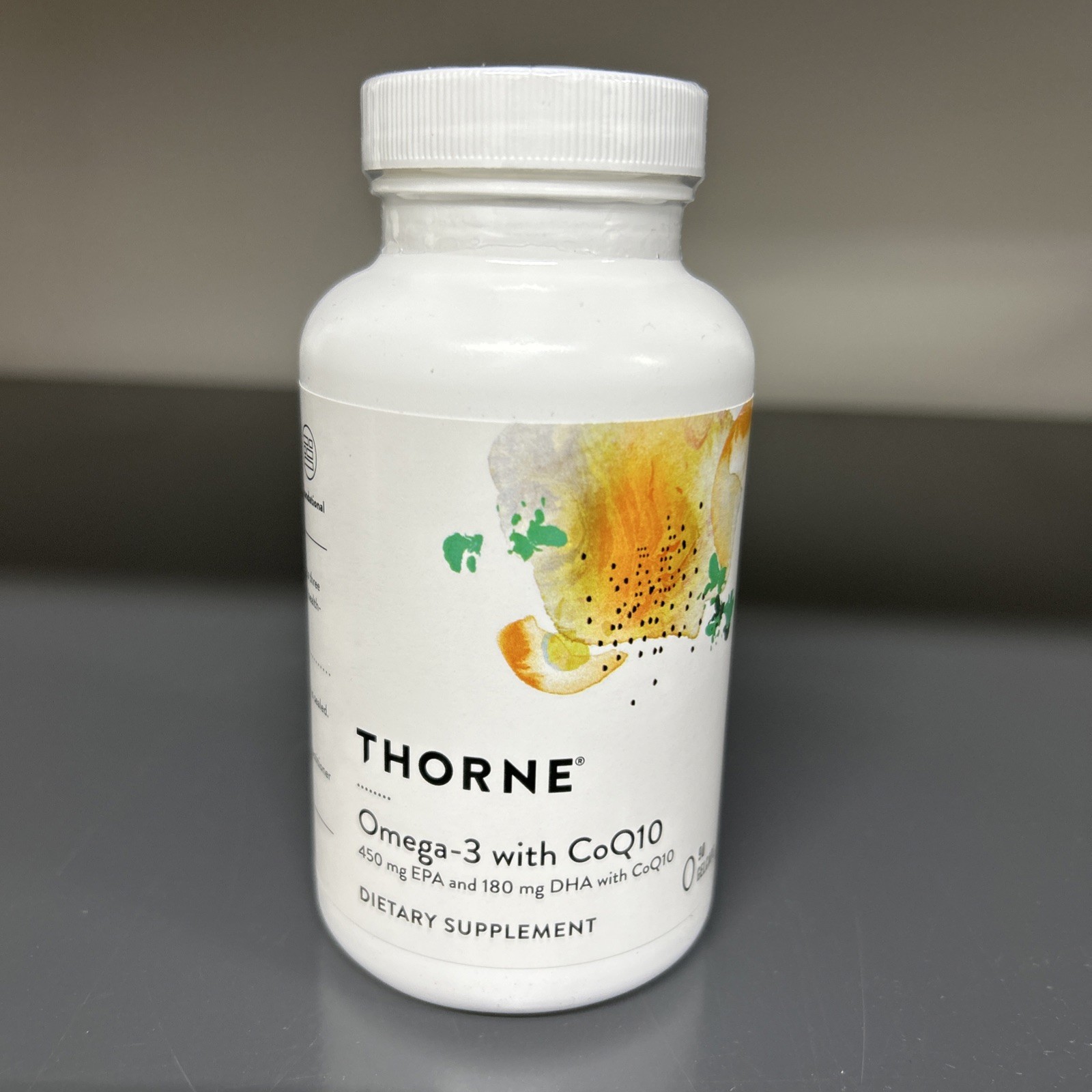 Thorne Omega-3 with CoQ10 – 90 Gelcaps EXP 06/2026