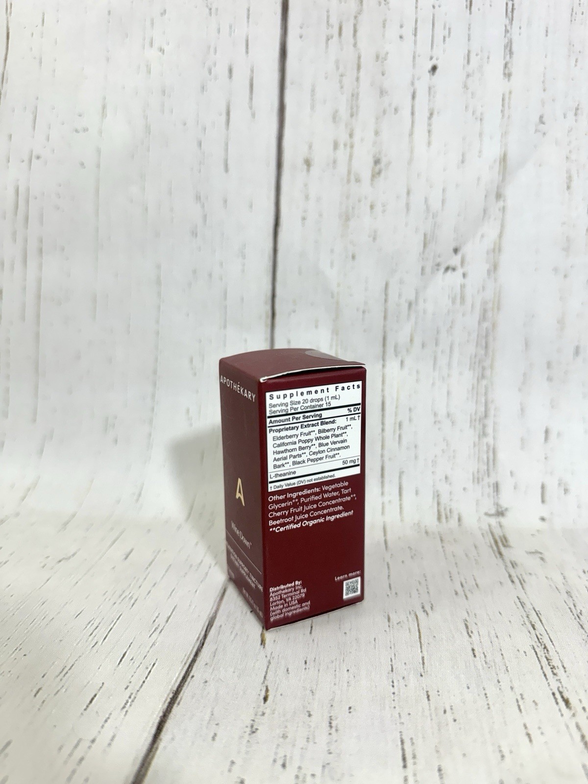 Apothekary Take The Edge Off & Wine Down Stress Relief Relaxation Drops NEW 15ml