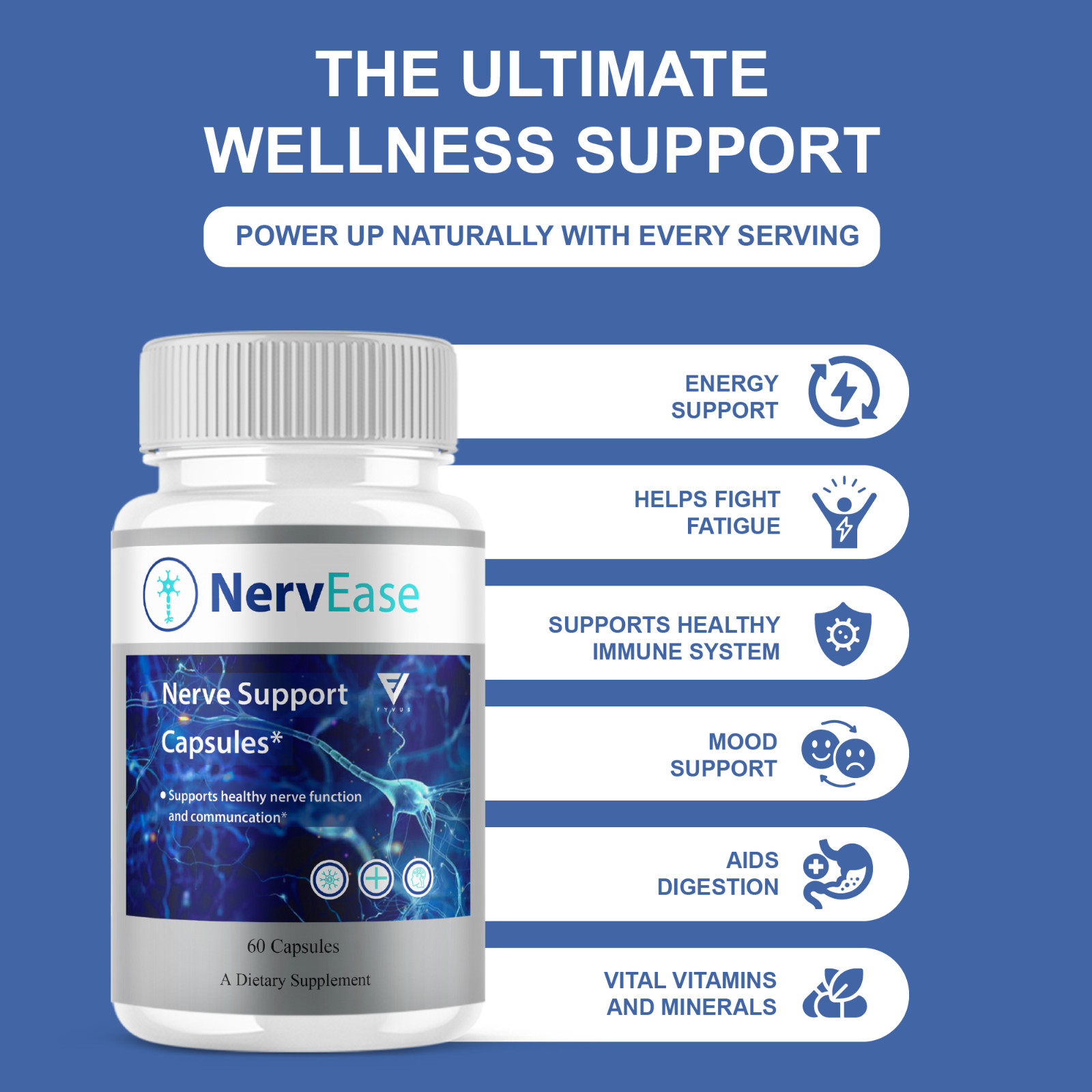 (2 Pack) Nerv Ease Pills, NervEase Premium Nootropic Supplement (120 Capsules)
