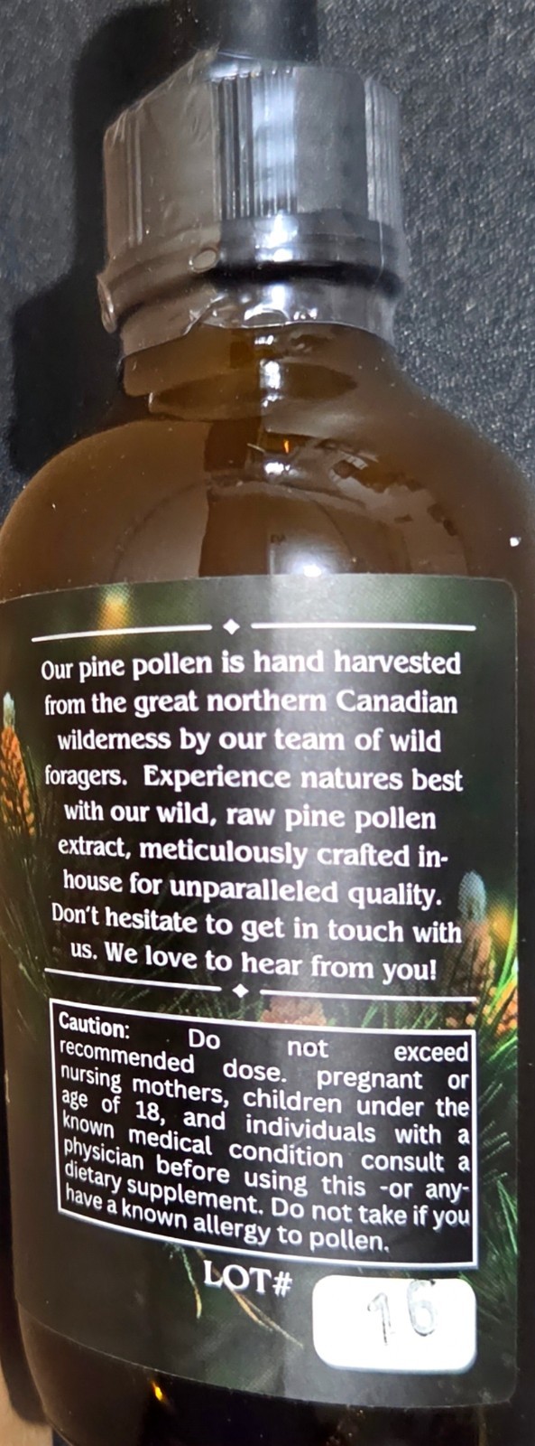Boréome Pine Pollen Extract Tincture 120ml 4 oz Dietary Supplement Quebec